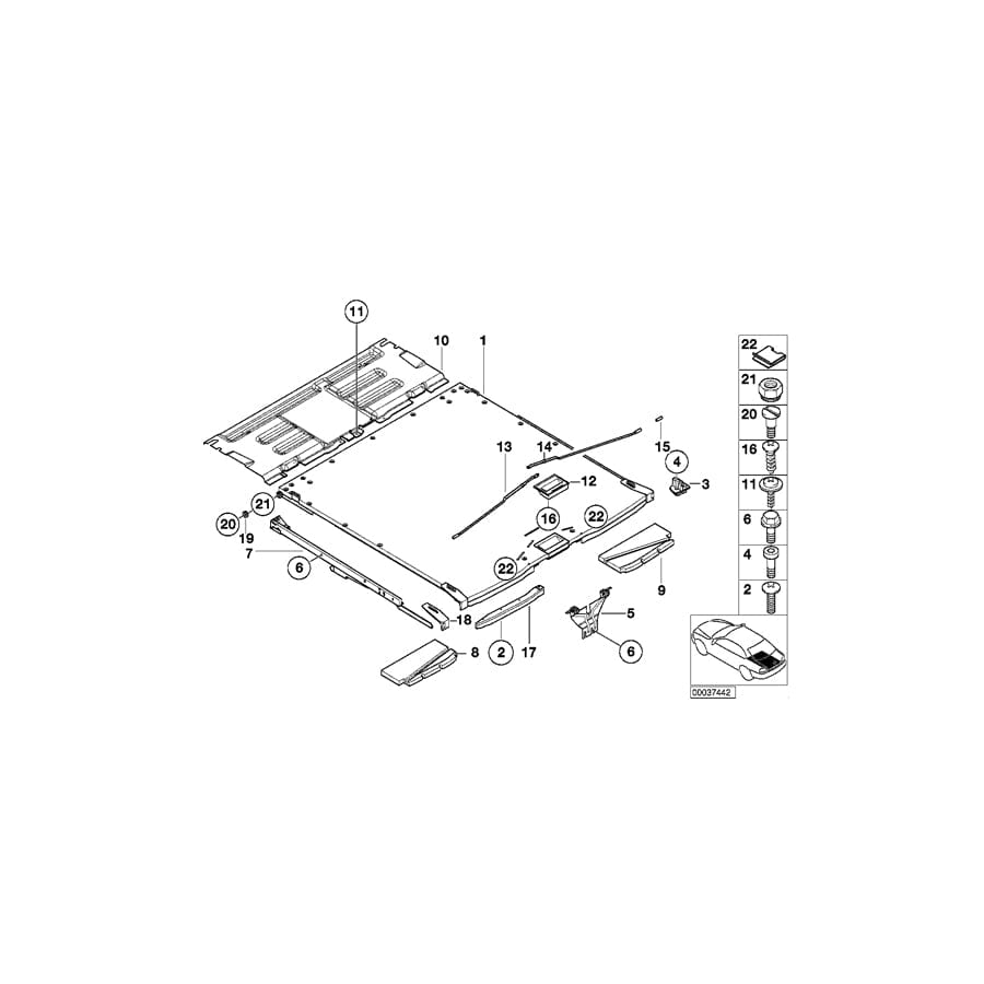 Genuine BMW 51477009923 E39 Loading Floor Roller, Left (Inc. 525d, 540i & 525i) | ML Performance UK Car Parts