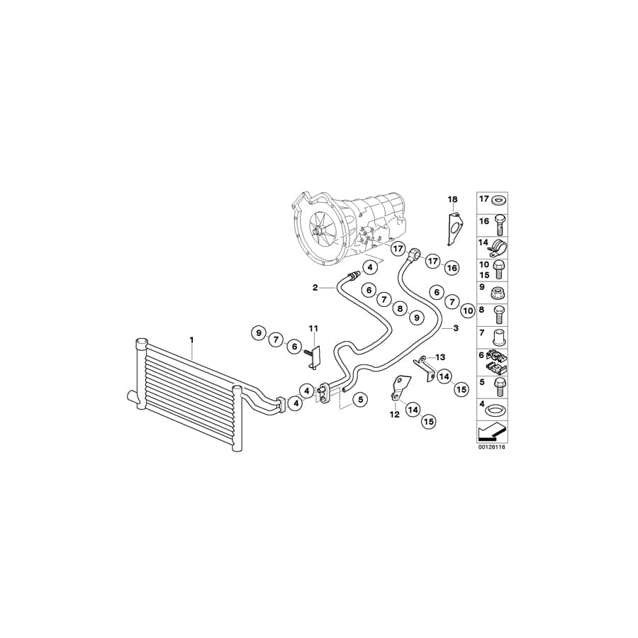 Genuine BMW 17108025839 E52 Bracket Oil Pipe (Inc.  & ALPINA V8) | ML Performance UK Car Parts