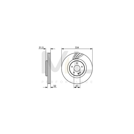 BOSCH 0 986 479 650 Brake Disc suitable for MERCEDES-BENZ SL Convertible (R129) Vented, Coated, High-carbon | ML Performance Car Parts