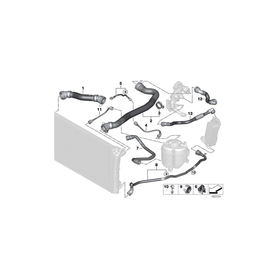 Genuine BMW 11538573382 G11 G01 Hose, Oil Filter Module-Thermostat (Inc. 330d, 640dX & 630d) | ML Performance UK Car Parts