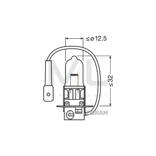 OSRAM ORIGINAL 64156 Bulb, spotlight H3 24V 70W PK22s 3200K Halogen | ML Performance Car Parts