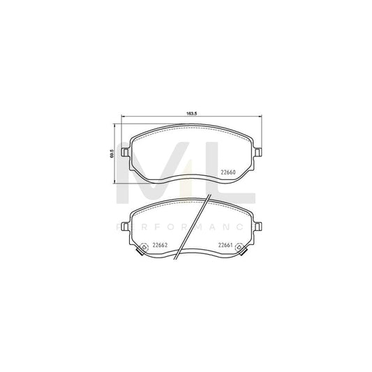 Brembo P 50 144 Brake Pad Set With Acoustic Wear Warning, With Brake Caliper Screws | ML Performance Car Parts