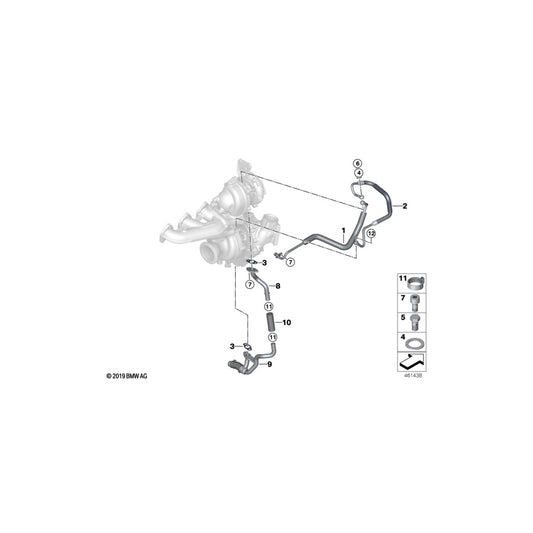 Genuine BMW 11428513622 F33 G02 F23 Oil Line, Supply, High Compression (Inc. X5 25d, 425d & 725Ld) | ML Performance UK Car Parts