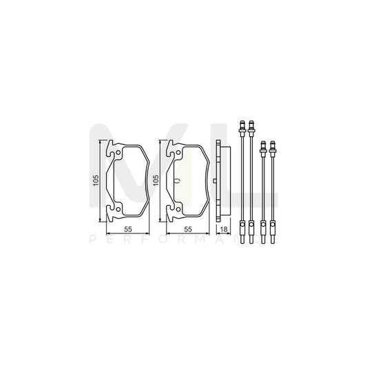 Bosch 0986466350 Brake Pad Set Incl. Wear Warning Contact BP683 | ML Performance Car Parts