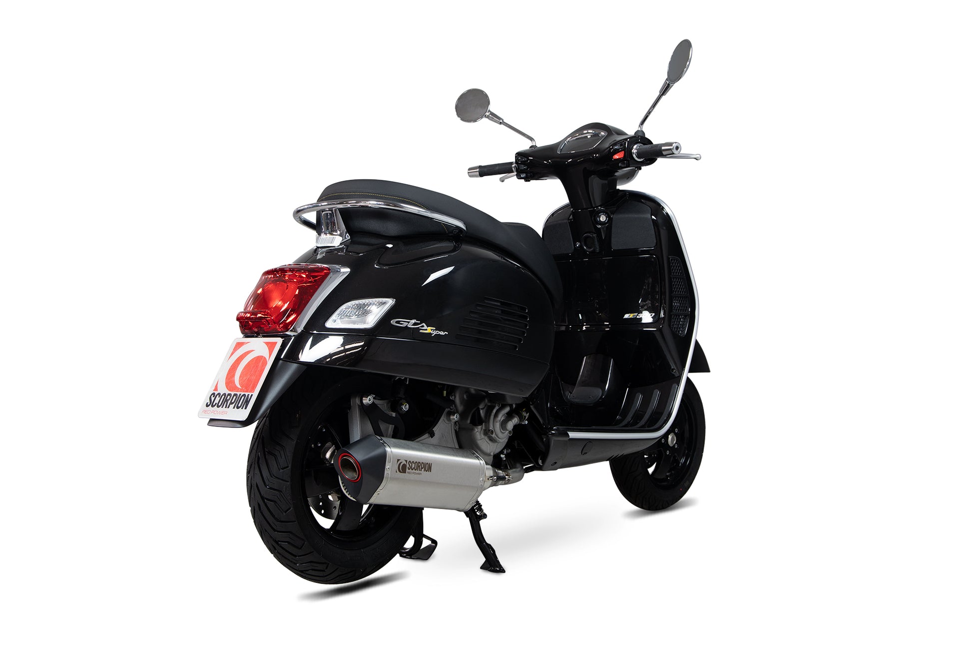 Scorpion RVE217SEO Vespa Serket Parallel Slip-On - Brushed Stainless Steel Sleeve (GTS 125 / 300 HPE) | ML Performance UK UK