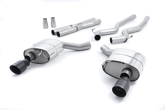 MillTek SSXFD161 Ford Mustang Dual Outlet Non-Res Cat-Back Exhaust with Black GT-100 Tips