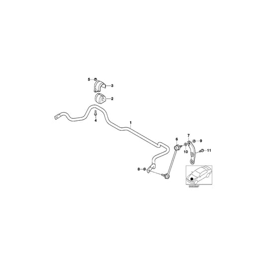 Genuine BMW 31351093107 E39 Stabilizer, Front D=22,5MM (Inc. 530i, 520d & 523i) | ML Performance UK