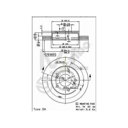 BREMBO 09.5449.20 Brake Disc for NISSAN 240SX Internally Vented | ML Performance Car Parts