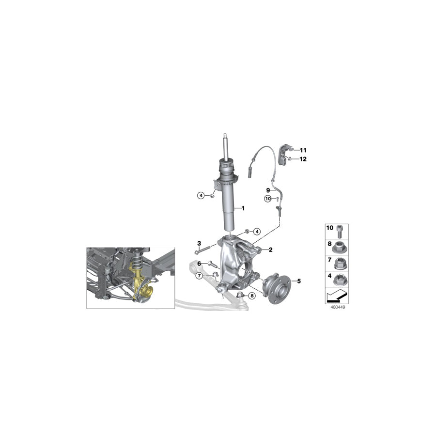 Genuine BMW 31316880097 I01 I01 Shock Absorber, Front Left BASIS (Inc. i3 120Ah Rex, i3 120Ah & i3 60Ah) | ML Performance UK