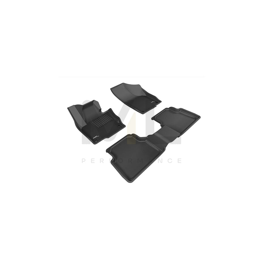 3D L1VW02101509 Floor mat set for VW Tiguan I (5N) Elastomer, Front, Rear, Quantity: 3, Black | ML Performance Car Parts