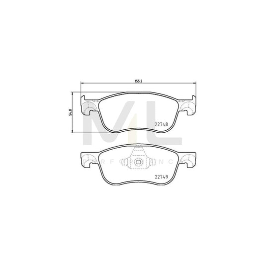 Brembo P 24 210 Brake Pad Set For Ford Fiesta Excl. Wear Warning Contact, With Piston Clip | ML Performance Car Parts