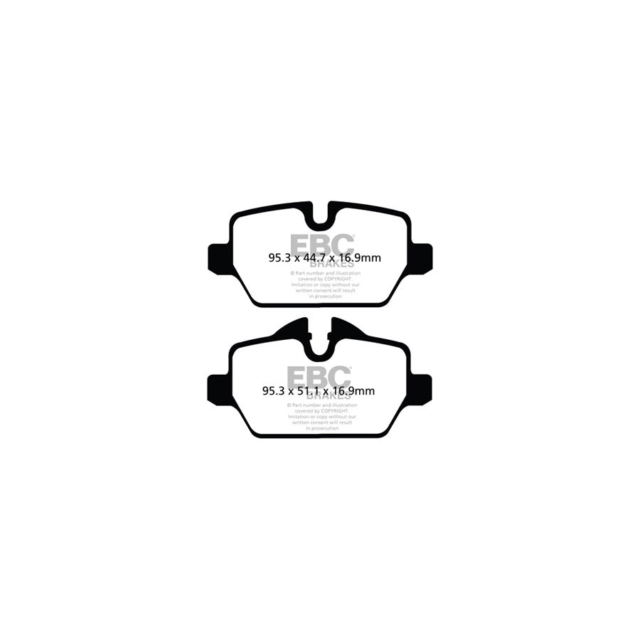 EBC DP22102 Mini R60 R61 Greenstuff Rear Brake Pads - TRW Caliper 2 | ML Performance UK Car Parts