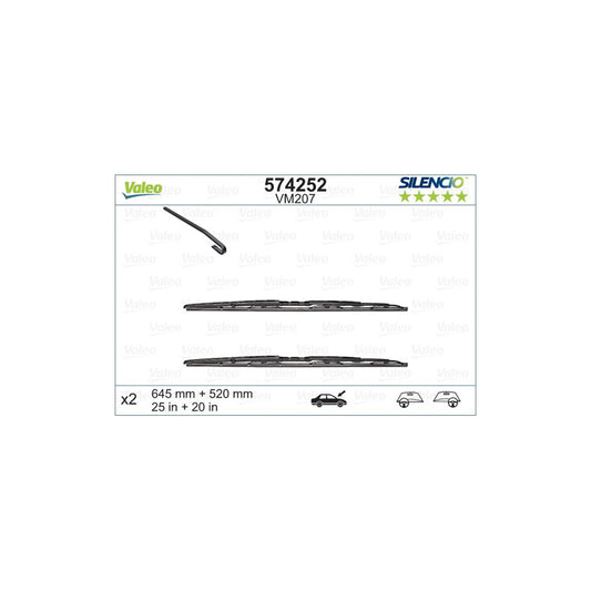 Valeo Silencio 574252 Wiper Blade For Peugeot 607 Saloon | ML Performance UK Car Parts