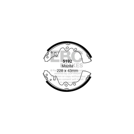 EBC 5192 Mazda Rear Brake Shoes 1 | ML Performance UK Car Parts