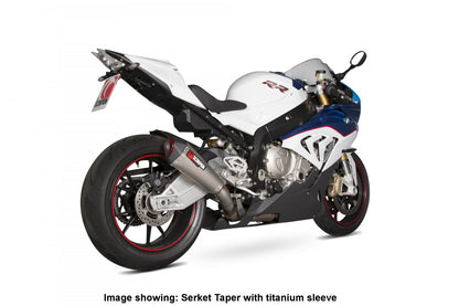 Scorpion RBM74SEO BMW S1000 RR Serket Taper Slip-On - Brushed Stainless Steel Sleeve | ML Performance UK UK