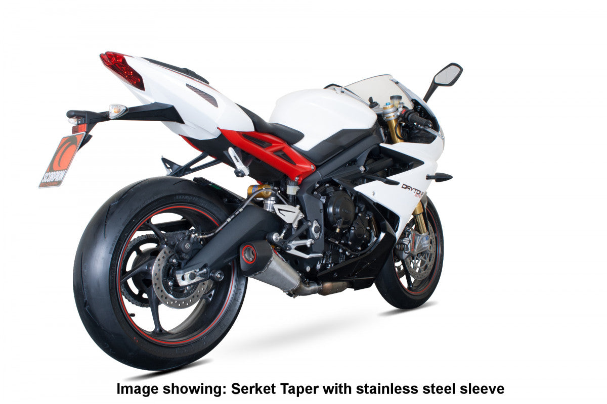 Scorpion RTR75CEO Triumph Serket Taper Slip-On - Carbon Fibre Sleeve (Daytona 675 / Daytona 675 R) | ML Performance UK UK
