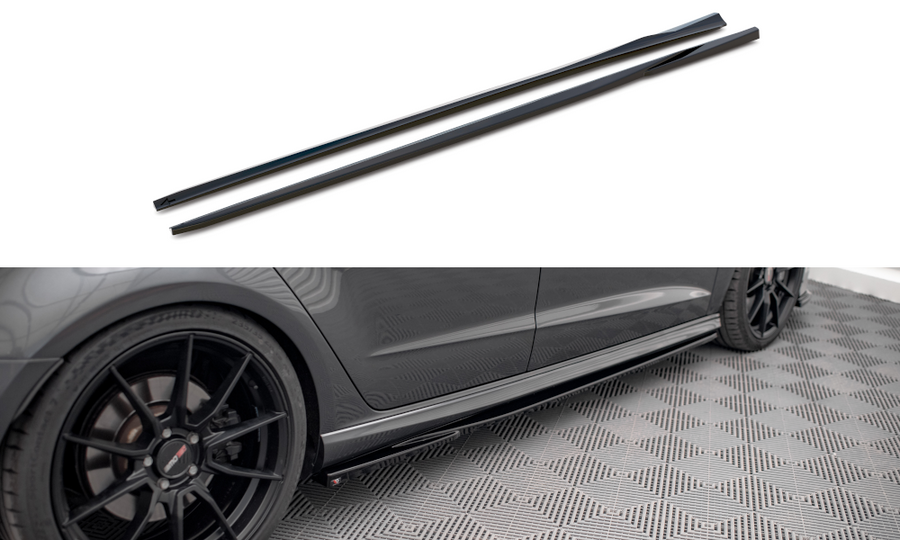 Maxton Design AU-S3-3F-SB-SD1T Side Skirts Diffusers Audi S3 Sportback 8V Facelift | ML Performance UK Car Parts