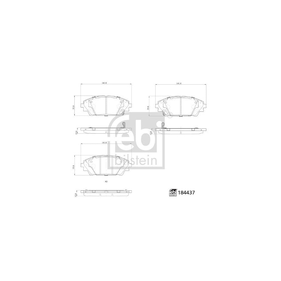 Febi Bilstein 184437 Brake Pad Set