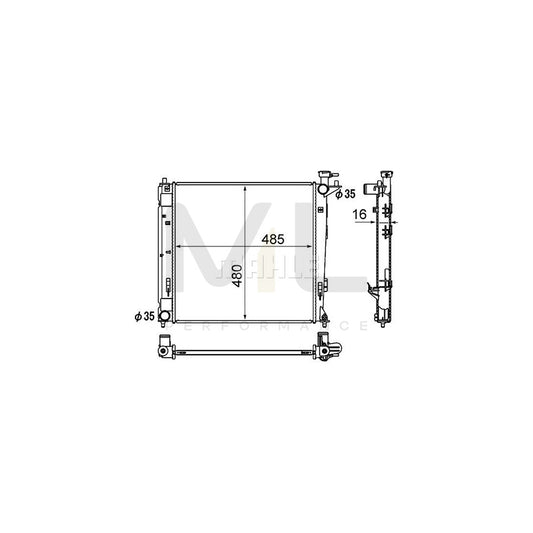 MAHLE ORIGINAL CR 1893 000S Engine radiator Brazed cooling fins, Manual Transmission | ML Performance Car Parts