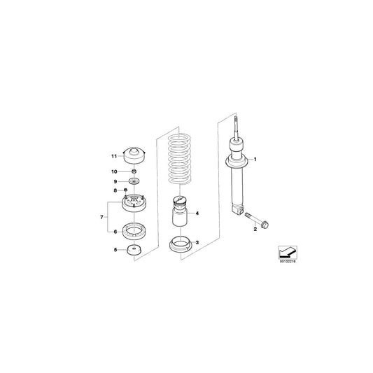 Genuine BMW 33526786530 E64 Spring Strut, Rear (Inc. 645Ci, 635d & 630i) | ML Performance UK Car Parts