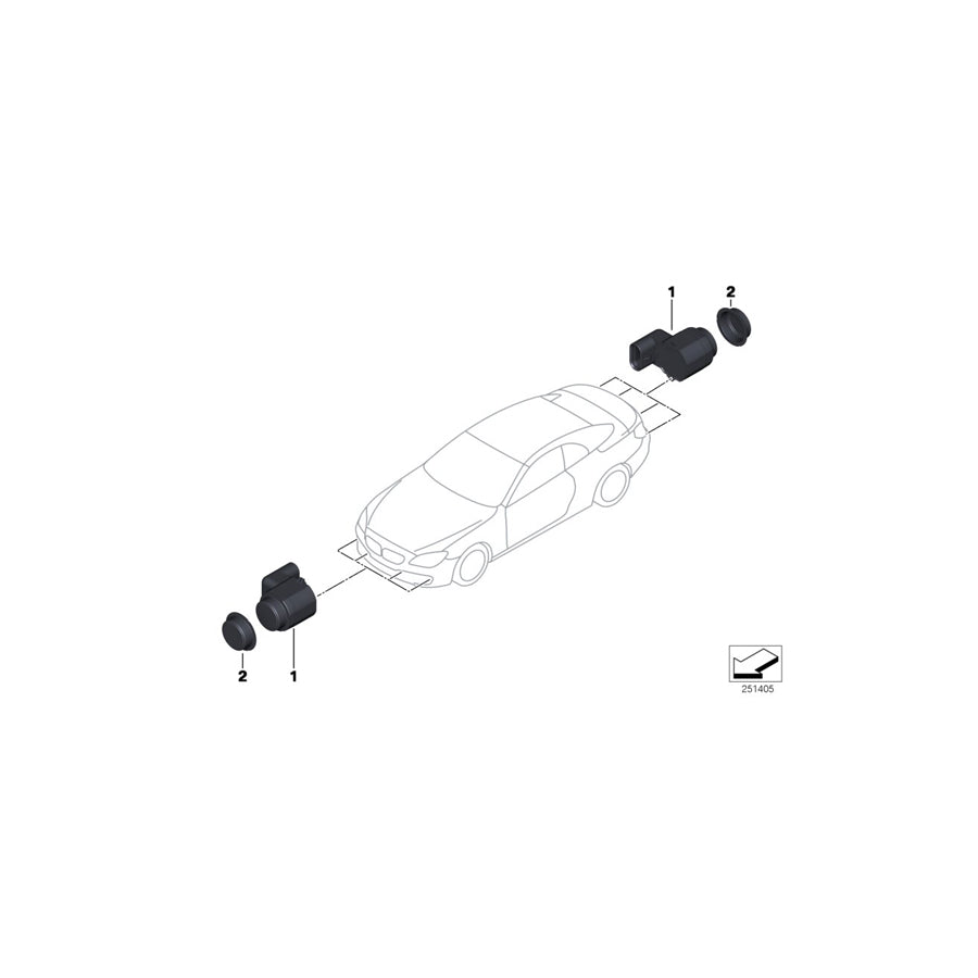 Genuine BMW 66206821958 F12 F06 F13 Ultrasonic Sensor, Sonic Speed Blue WC1A (Inc. 650i, Alpina B6 & 650iX 4.0) | ML Performance UK