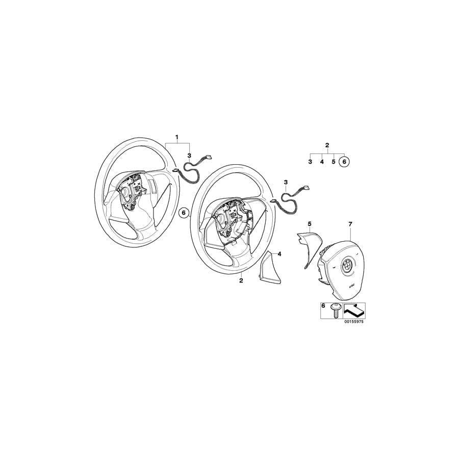 Genuine BMW 32303455479 E83 Leather Steering Wheel (Inc. X3 1.8d, X3 3.0si & X3 2.0i) | ML Performance UK