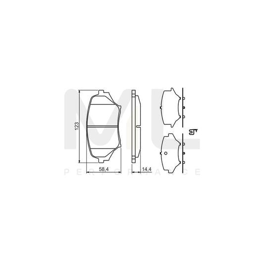 Bosch 0986494322 Brake Pad Set With Acoustic Wear Warning, With Anti-Squeak Plate, With Mounting Manual BP1212 | ML Performance Car Parts
