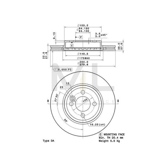 BREMBO 09.A761.10 Brake Disc Internally Vented, High-carbon | ML Performance Car Parts
