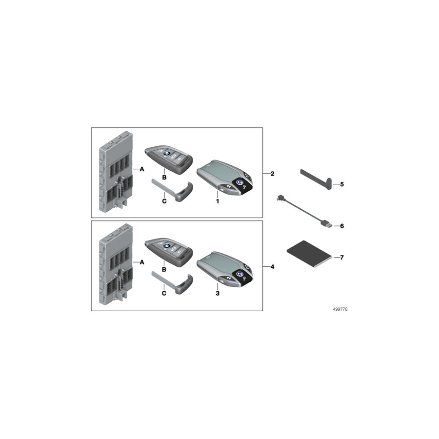 Genuine BMW 66129877476 G11 G12 Display Key US RCP (Inc. 750iX, 740i & M760iX) | ML Performance UK