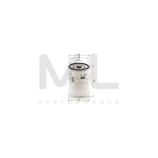 MANN-FILTER W 7034 Oil Filter Spin-on Filter, with one anti-return valve | ML Performance Car Parts