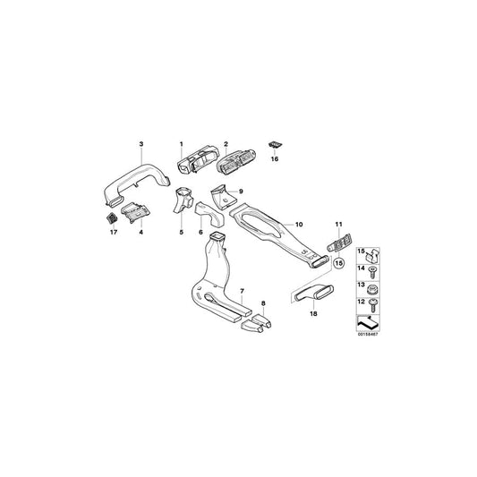 Genuine BMW 64227077641 E61 E60 Air Duct Rear Compartment (Inc. 530xd, 525xi & 525d) | ML Performance UK Car Parts