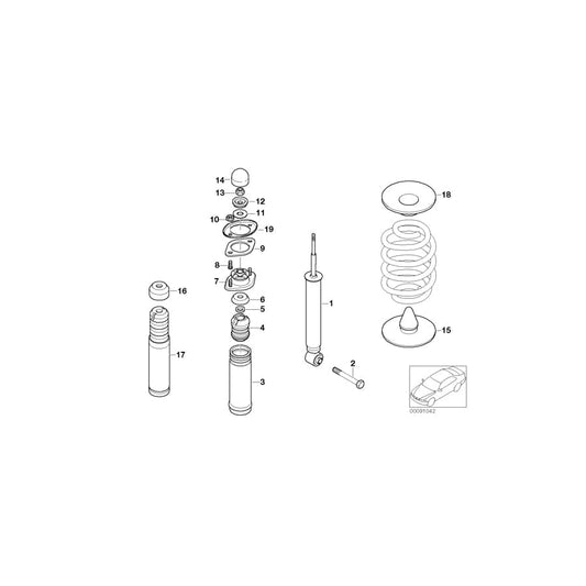 Genuine BMW 33526757045 E46 Shock Absorber, Rear (Inc. 330Ci, 320td & 318Ci) | ML Performance UK Car Parts