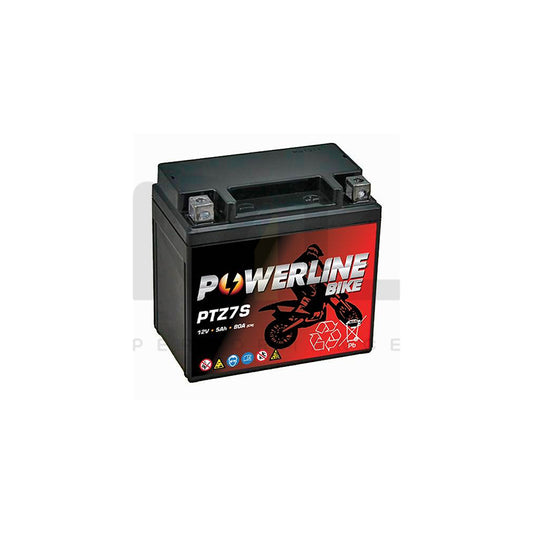 PTZ7S Powerline Motorcycle Battery 12V 5Ah | Car Batteries UK | ML Performance Car Parts