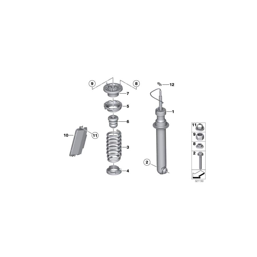 Genuine BMW 33522284847 F06 Spring Strut, Rear (Inc. M6) | ML Performance UK Car Parts