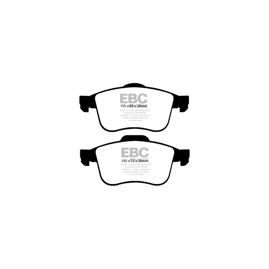 EBC PD06KF022 Alfa Romeo Giulietta (940) Greenstuff Front Brake Pad & USR Disc Kit 2 | ML Performance UK Car Parts