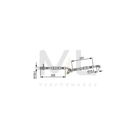 BOSCH 1 987 481 595 Brake Hose for MAZDA 6 512mm, M10x1 | ML Performance Car Parts