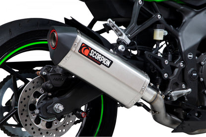 Scorpion RKA140SYSSEO Kawasaki Ninja ZX-25R Serket Parallel Full System  - Brushed Stainless Steel Sleeve | ML Performance UK UK