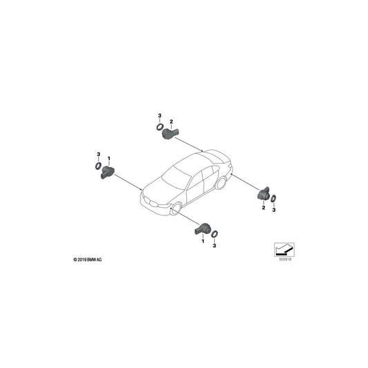 Genuine BMW 66209460321 F44 Ultrasonic Sensor, Snapper Rocks Blue WC1G (Inc. M235iX, 228iX & 218i) | ML Performance UK Car Parts