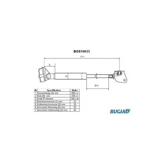 Bugiad BGS10633 Tailgate Strut For Suzuki Alto Iv (Ef)