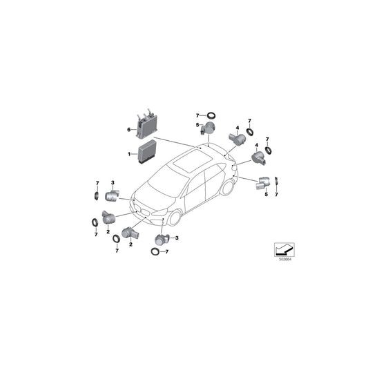 Genuine BMW 66209336906 F48 F46 Ultrasonic Sensor, Mineral Gray WB39 (Inc. i3 120Ah Rex, X2 25iX & JCW ALL4) | ML Performance UK