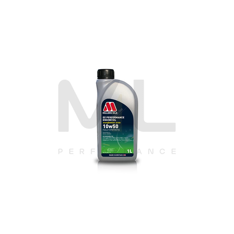 Millers Oils EE Performance 10w-50 Fully Synthetic Engine Oil 1l | Engine Oil | ML Car Parts UK | ML Performance