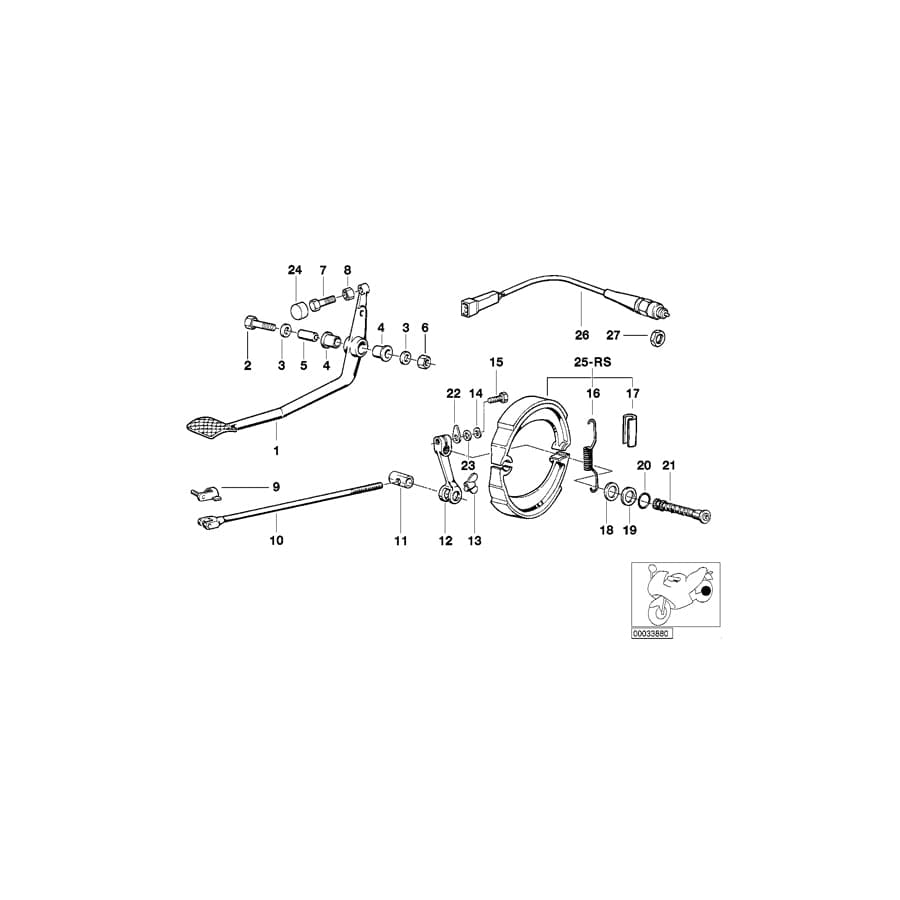 Genuine BMW 35211452037 100 65 Brake Lever (Inc.  & R 65 RT) | ML Performance UK Car Parts