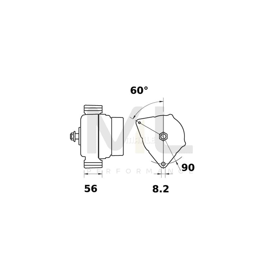 MAHLE ORIGINAL MG 411 Alternator for RENAULT Clio I Hatchback 14V, 70A | ML Performance Car Parts