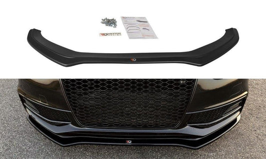 Maxton Design AU-S4-B8F-FD2T Front Splitter V.2 Audi S4 / A4 S-Line B8 FL | ML Performance UK Car Parts