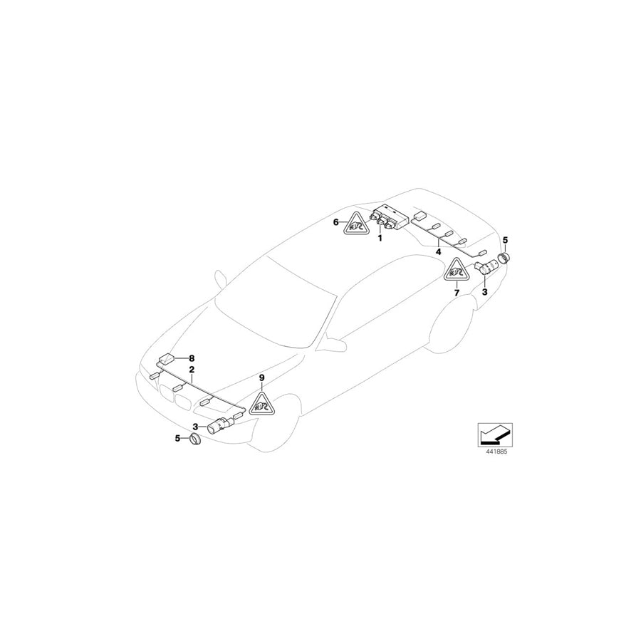 Genuine BMW 66209142210 E70 E64 E61 Ultrasonic Sensor, Deep Green WA43 (Inc. X3 2.0d, 520i & X3 2.5si) | ML Performance UK