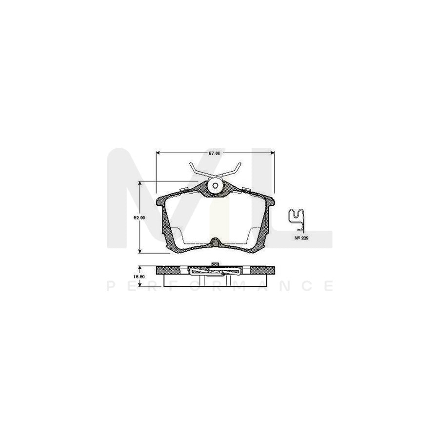 Bosch 0986Tb2341 Brake Pad Set For Honda Accord Excl. Wear Warning Contact, With Accessories  | ML Performance Car Parts