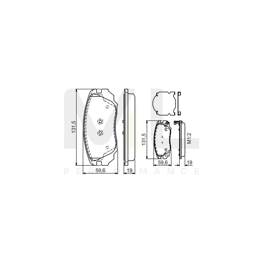 Bosch 0986Tb3168 Brake Pad Set With Acoustic Wear Warning, With Integrated Wear Warning Contact  | ML Performance Car Parts