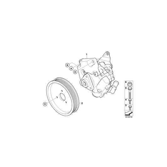Genuine BMW 32416779363 E60 E61 Power Steering Pump ZF FP6 (Inc. 540i & 550i) | ML Performance UK