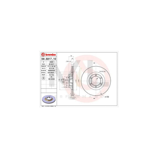 BREMBO 09.6817.10 Brake Disc Internally Vented | ML Performance Car Parts