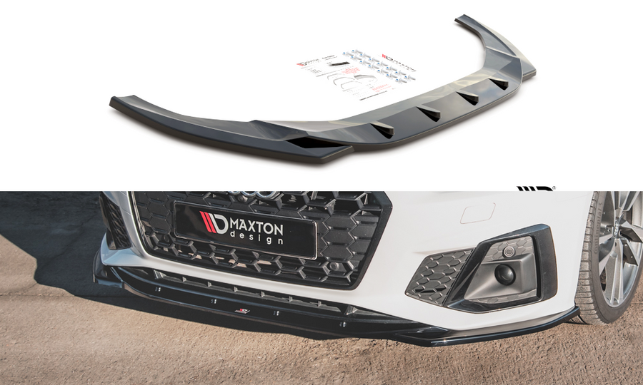 Maxton Design AU-S5-2F-FD1T Front Splitter V.1 Audi S5 / A5 S-Line F5 Facelift | ML Performance UK Car Parts